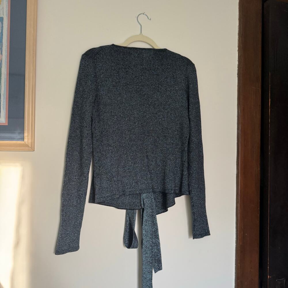 Diane Von Furstenberg Sparkly Knit Wrap Top - Picture 3 of 10